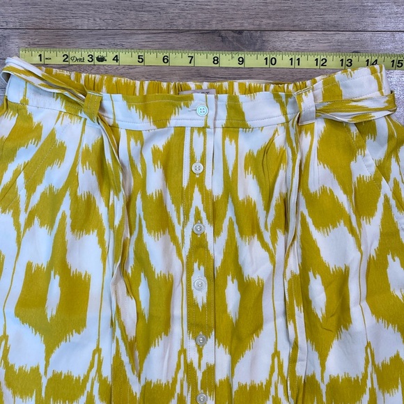 NWT Ann Taylor LOFT Ikat Islander button Skirt Petites Medium Lemon Yellow (P26) - Picture 3 of 9